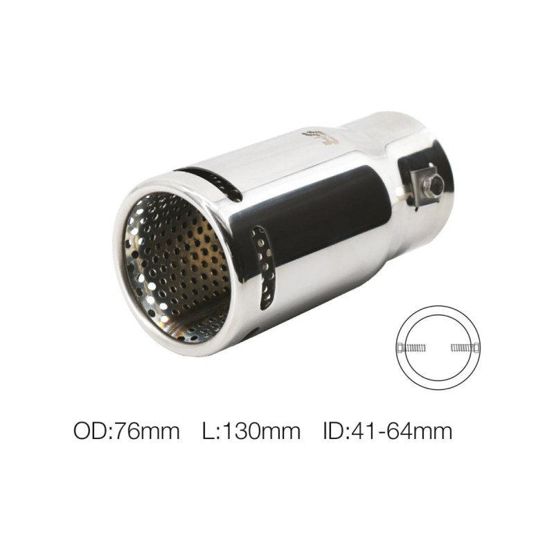 Terminale rotondo id 63mm inclinato acciaio inox - TRX/104