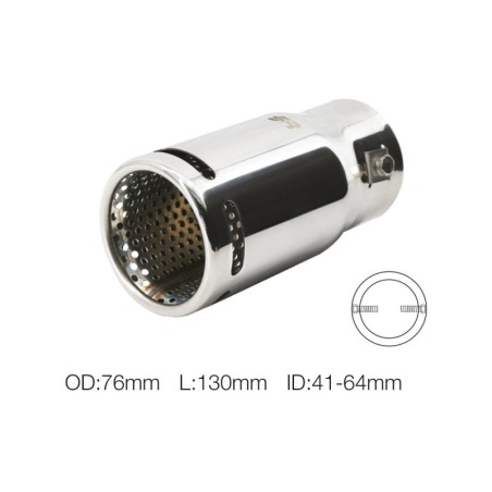 Terminale rotondo id 63mm inclinato acciaio inox - TRX/104
