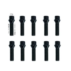 10 bulloni neri chiave 17 14x1.25 lunghezza 45mm - BR/16N-10