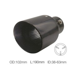 Terminale rotondo id 63mm inclinato acc inox nero uscita102mm - TRX/106N