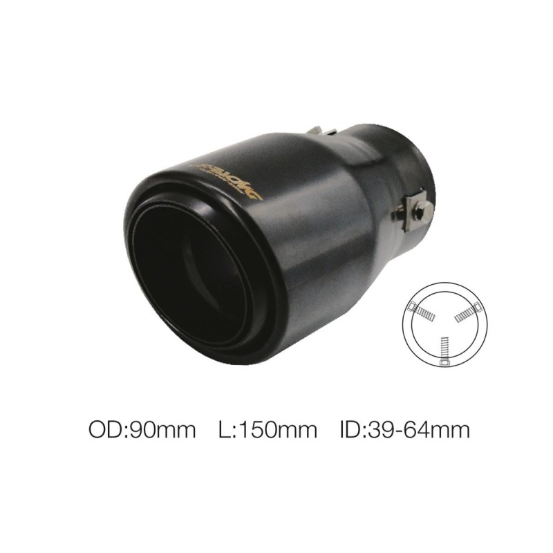 Terminale rotondo id 63mm inclinato accinox nero Cayennestyle - TRX/108N