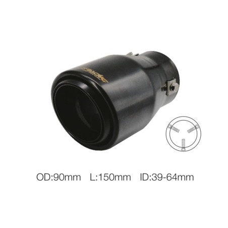 Terminale rotondo id 63mm inclinato accinox nero Cayennestyle - TRX/108N