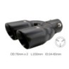 Terminale rotondo id 63mm doppio inclinato acciaio inox nero - TRX/92N