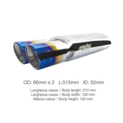 Marmitta rotonda id 51mm doppia acciaio inox - ESR758/B