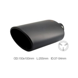 Terminale ovale id 57mm inclinato acciaio inox nero - TRX/33N
