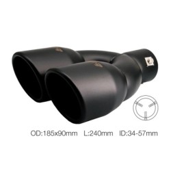 Terminale rotondo id 57mm doppio acciaio inox nero - TRX/59N