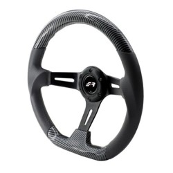 Volante sportivo a calice Giau - in carbon look e pelle - GIAU