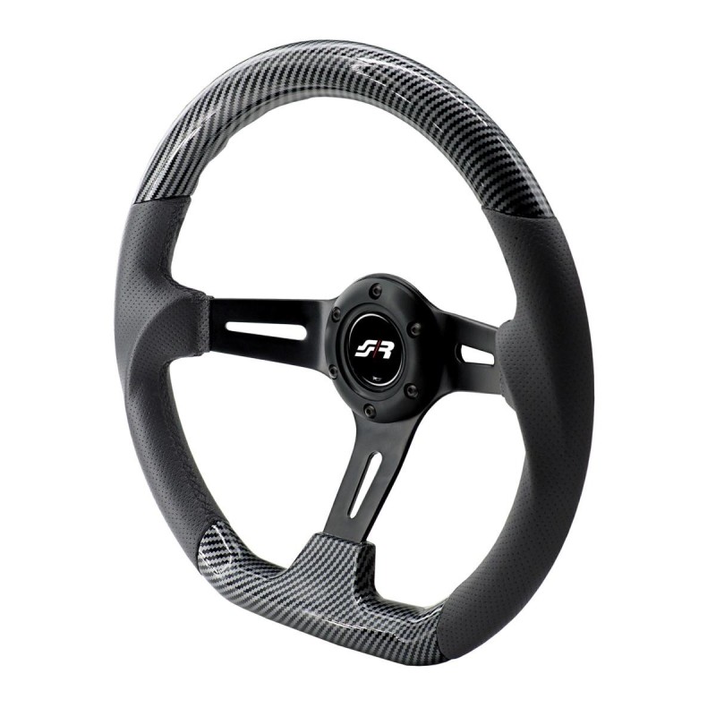 Volante sportivo a calice Giau - in carbon look e pelle - GIAU