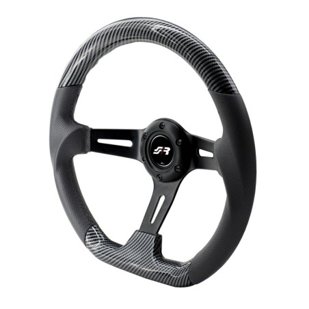 Volante sportivo a calice Giau - in carbon look e pelle - GIAU