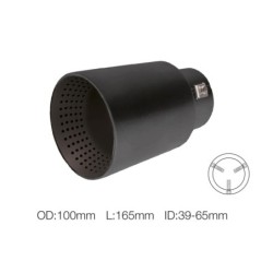Terminale rotondo id 66mm acciaio inox nero - TRX/112N