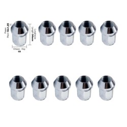 10 dadi chiusi chiave 19 12X1.25 lunghezza 34mm - DR/14-10