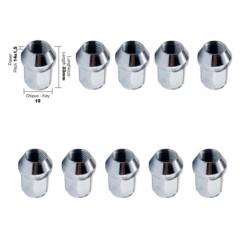 10 dadi chiusi chiave 19 14X1.5 lunghezza 33mm - DR/15-10