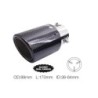 Terminale rotondo id 63mm inclinato carbonio uscita 89 mm - TRX/119C