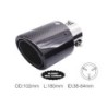 Terminale rotondo id 63mm inclinato carbonio uscita 102mm - TRX/120C
