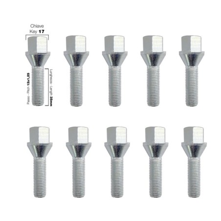 10 bulloni ch.17 12x1.25 l.35mm - BR/618-10