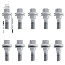 10 bulloni ch.17 12x1.25 l40 mm testa piatta - BR/18P-10