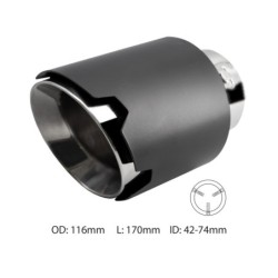 Terminale rotondo id 76mm acciaio inox nero - TRX/122N