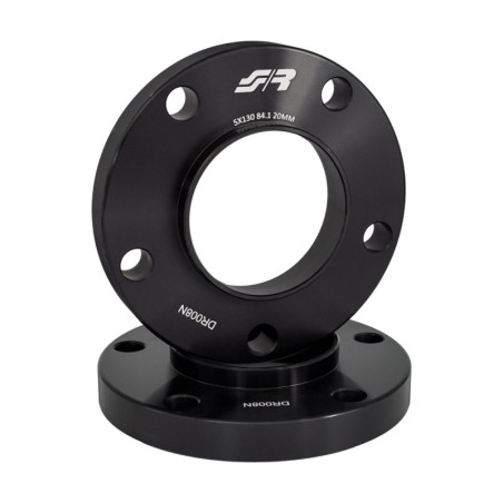 2 distanziali alluminio nero 20mm 5x130 centraggio 84,1 - DR008N