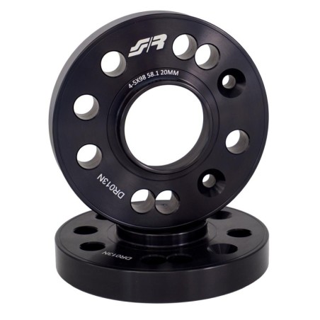 2 distanziali alluminio nero 20mm 4/5x98 centraggio 58,1 - DR013N