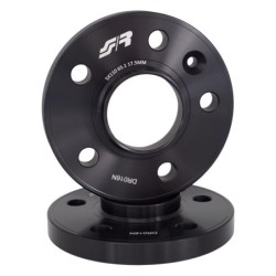 2 distanziali alluminio nero 17,5mm 5x110 mozzo 65,1 - DR016N