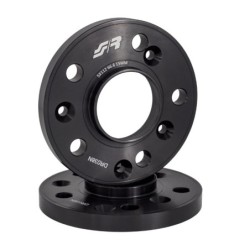 2 distanziali alluminio nero 15mm 5x112 mozzo 66,6 - DR038N