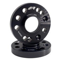 2 distanziali alluminio neri 20mm 4-5x100 mozzo 57,1 - DR041N