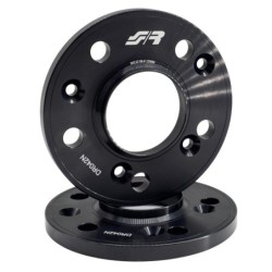 2 distanziali alluminio nero 12mm 5x112 mozzo 66,6 - DR042N