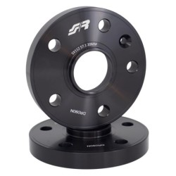 2 distanziali alluminio neri 20mm 5X112 mozzo 57,1 - DR090N