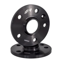 2 distanziali alluminio nero 10mm 5x112 mozzo 57,1 - DR095N