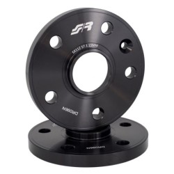 2 distanziali alluminio nero 15mm 5X112 mozzo 57,1 - DR096N