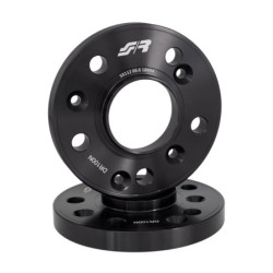 2 distanziali alluminio nero 18mm 5X112 mozzo 66,6 - DR100N