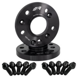 2 distanziali ruota neri 18mm 5x112 centraggio 66,6 con bull. - DR100N/B16N
