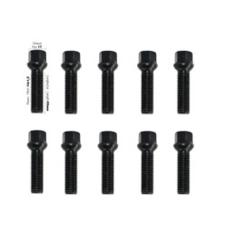 10 bulloni neri chiave 17 14x1.5 lunghezza 65mm sferici - BR/34N-10