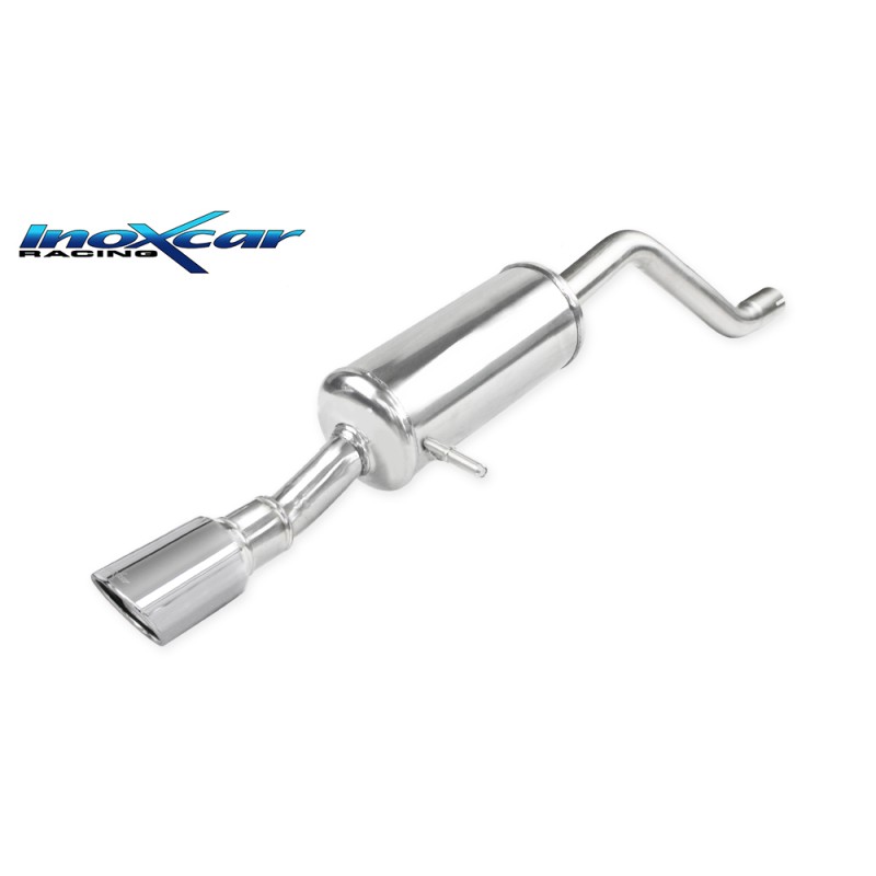 scarico posteriore acciaio peugeot 208 tondo 90mm x-race inoxcar