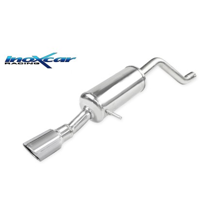 scarico posteriore acciaio peugeot 208 tondo 90mm x-race inoxcar