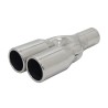 Terminale di scarico finale codino in acciaio inox Y 2x76mm con ABE novus