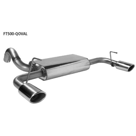 doppio scarico acciaio panda dal 2004 in poi escluso 100hp ovale 110 x 70mm