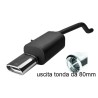 marmitta sportiva per renault clio III lamiera codino in acciaio da 80mm tondo