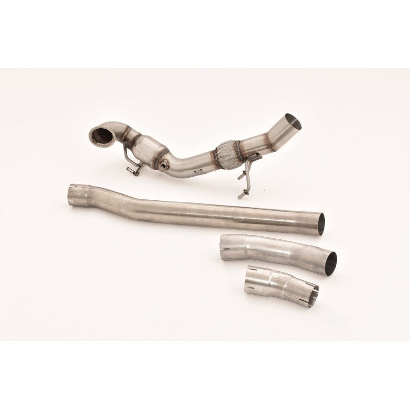 Downpipe da 76 mm con catalizzatore sportivo. Acciaio inossidabile.