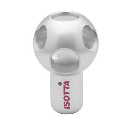 Pomello ISOTTA Max Pelle Grigio Inox