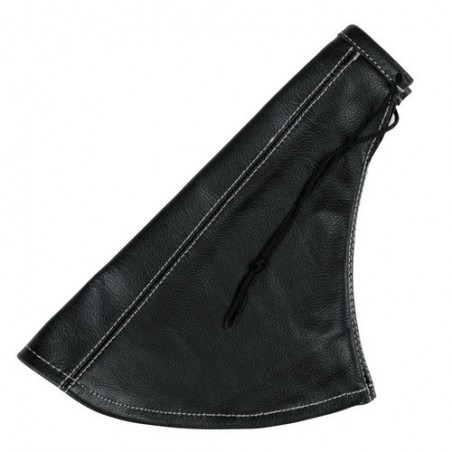 Cuffia in pelle leva freno a mano nera - Grigio