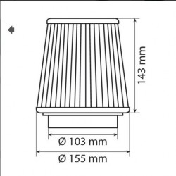 Pilot Performance AF-8, Filtro aria conico