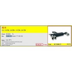 Scarico Sportivo Audi A3 8P 1.6 2.0 FSi - 1.9 TDi - 2.0 TDi