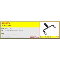 Scarico Sportivo Alfa Giulietta 1.4 TB Jtdm Doppio Tondo 90