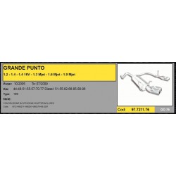 Marmitta scarico sportivo per Fiat Grande Punto 1.3 1.4