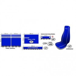 Set 11 pezzi tende e coprisedili in microfibra per camion melissa