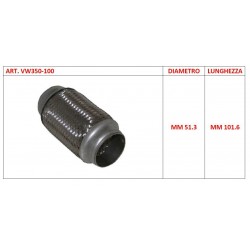 Flessibile universale per auto diametro 51.5mm L 10 cm