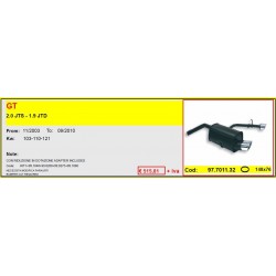 Doppio scarico sportivo per alfa gt uscita ovale 148 x 76