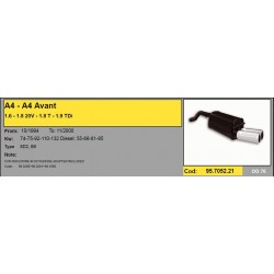 Scarico Sportivo asso Racing Audi A4 SW 1.6 1.8 1.9tdi 2000