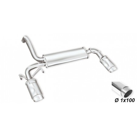 Scarico sportivo doppio scarico uscita da 100mm fiat 695 abarth